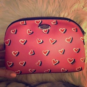 Used Coach Heart Makeup Pouch
